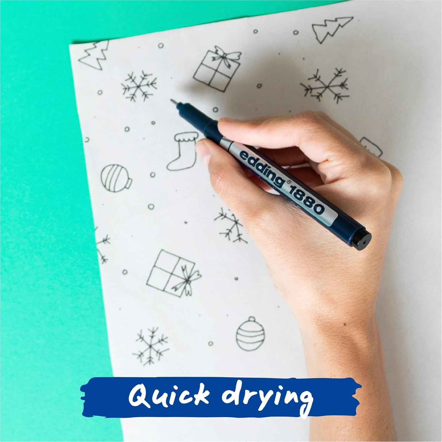 Edding 1880 Drawliner Fineliner Technical Pen Set,10 Count Black Ink