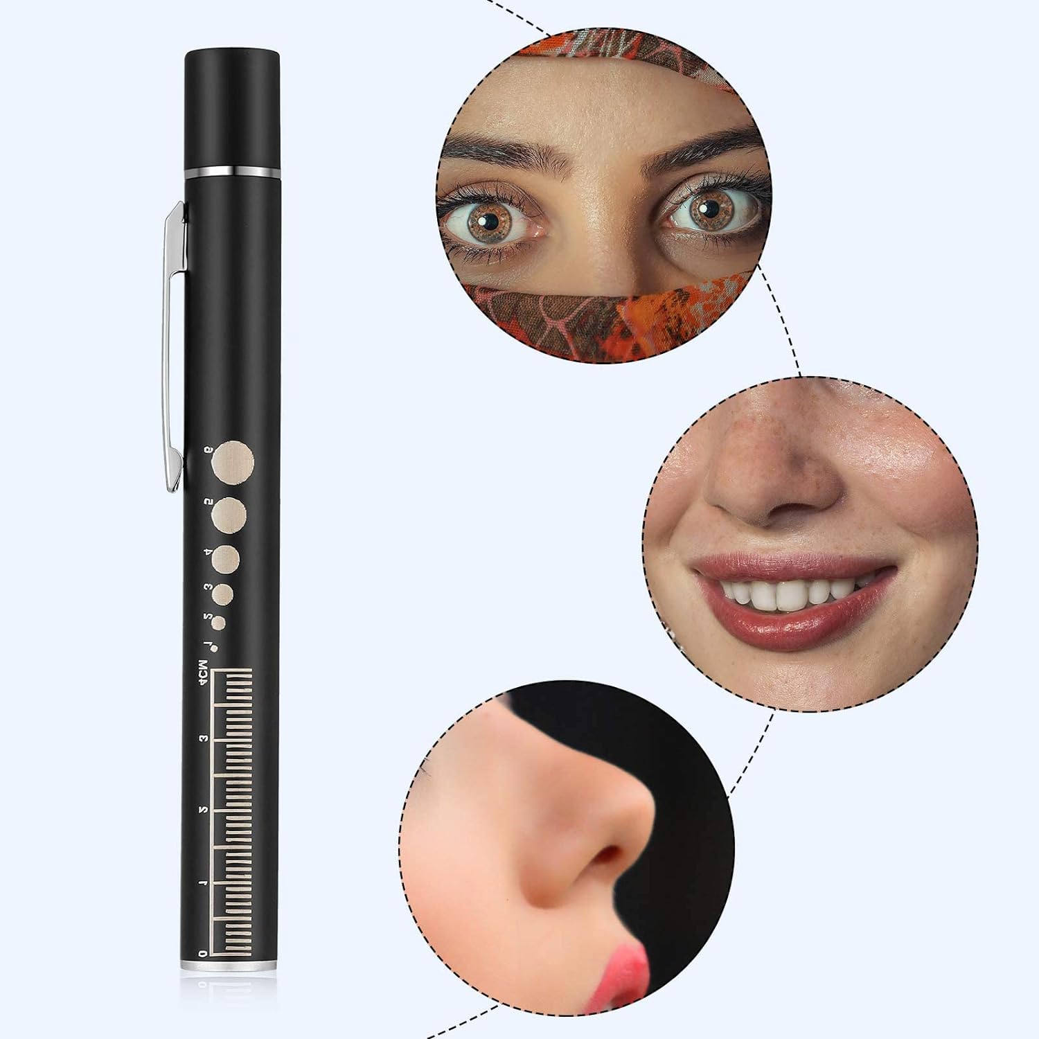 2pcs LED Pen Light for Students Doctors Nurses Black Silver