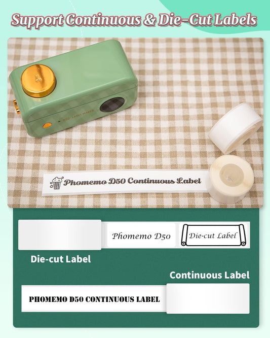 Phomemo D50 Large Thermal Label Maker Machine 16/20/24MM Width