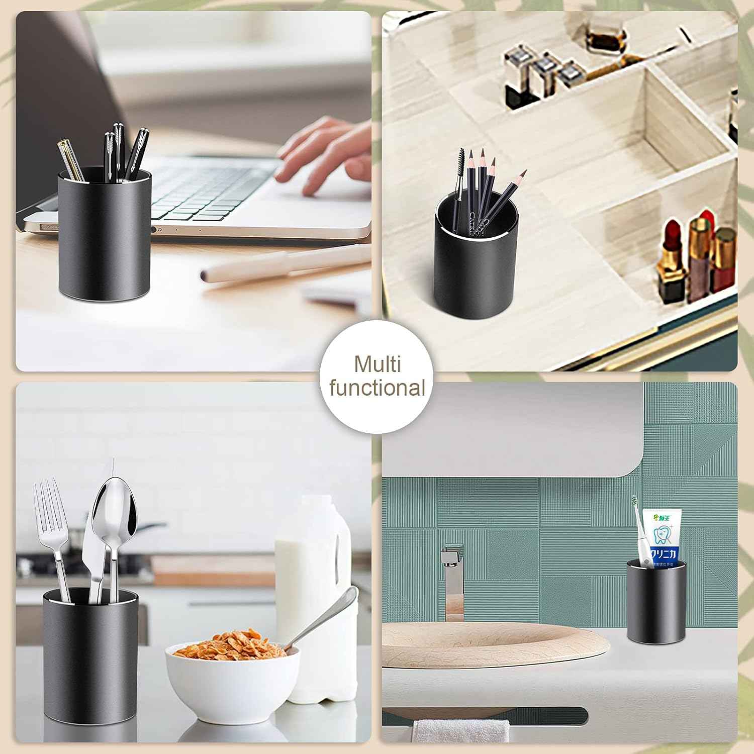 Aluminum Metal Pen Holder Desktop Organizer for Home and Office