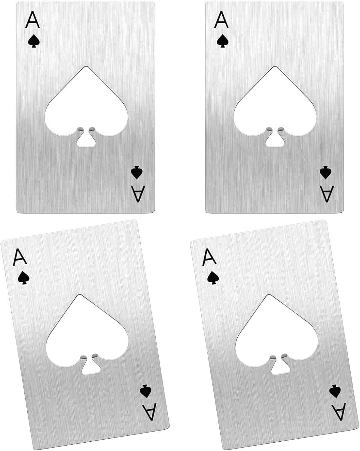 Portable Stainless Steel Bottle Opener Credit Card Size 4 Pack