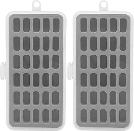 2PCS Plastic Bobbin Storage Case Bobbin Boxes Thread Organizer Grey