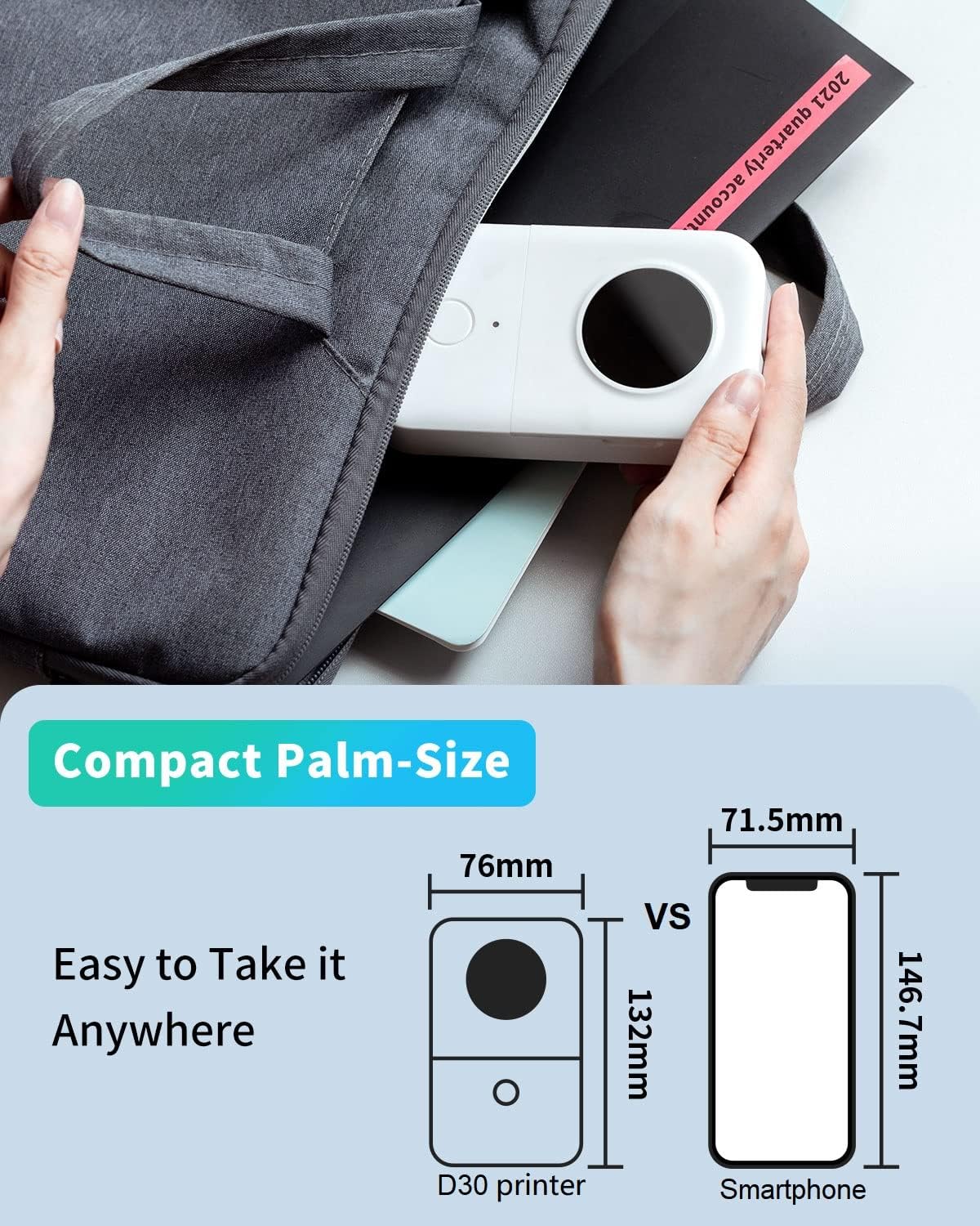 Phomemo D30 1/2 Inch Sticker Label Maker Machine Printer