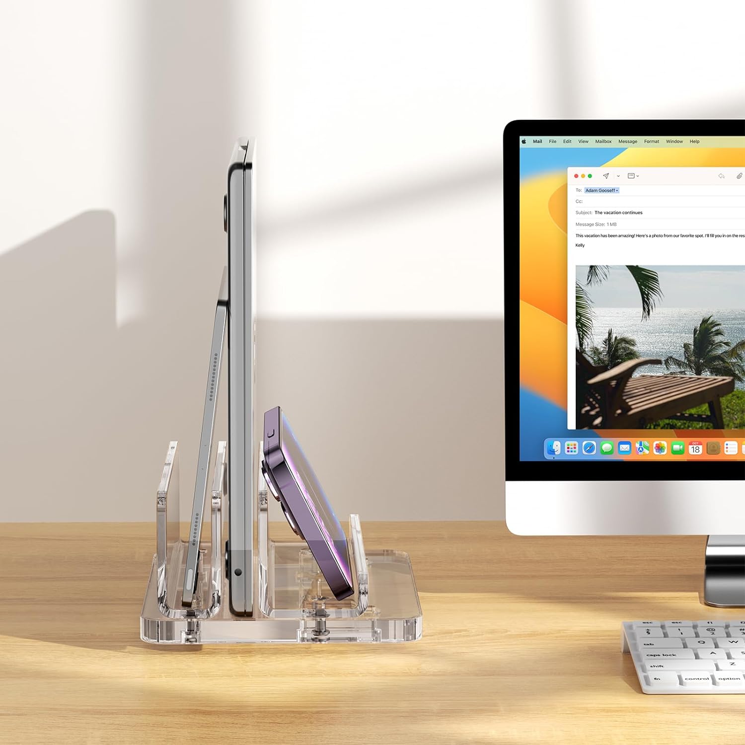 3 IN 1 Acrylic Vertical Laptop Stand