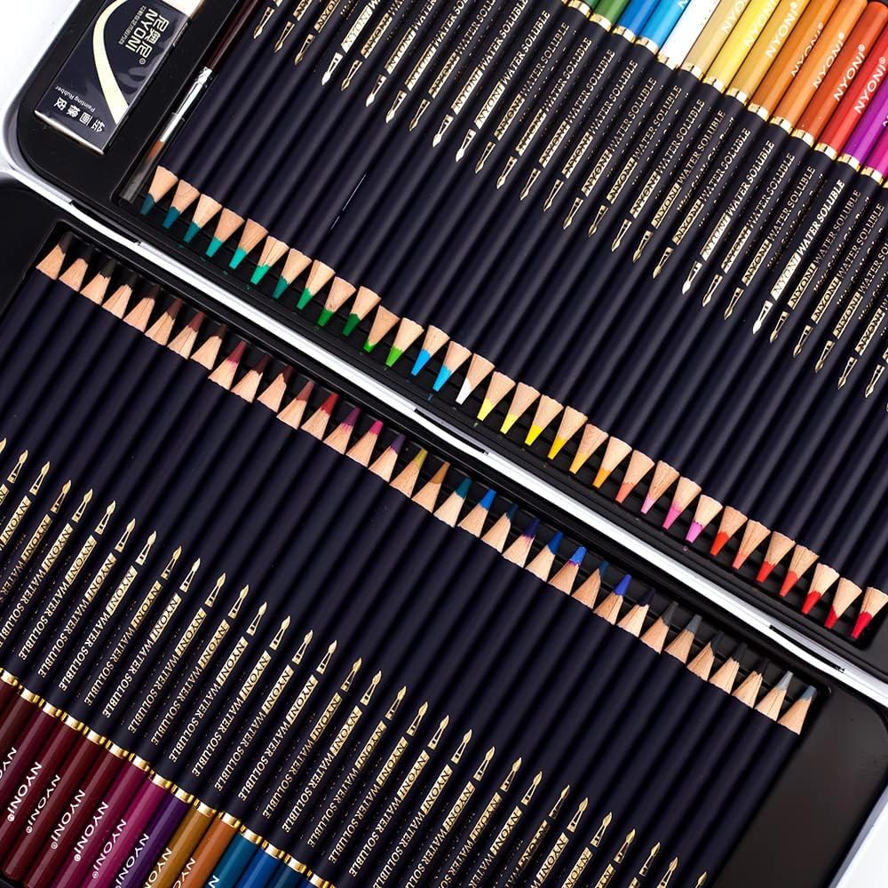 Nyoni 72 Watercolor Pencils Set with Brush