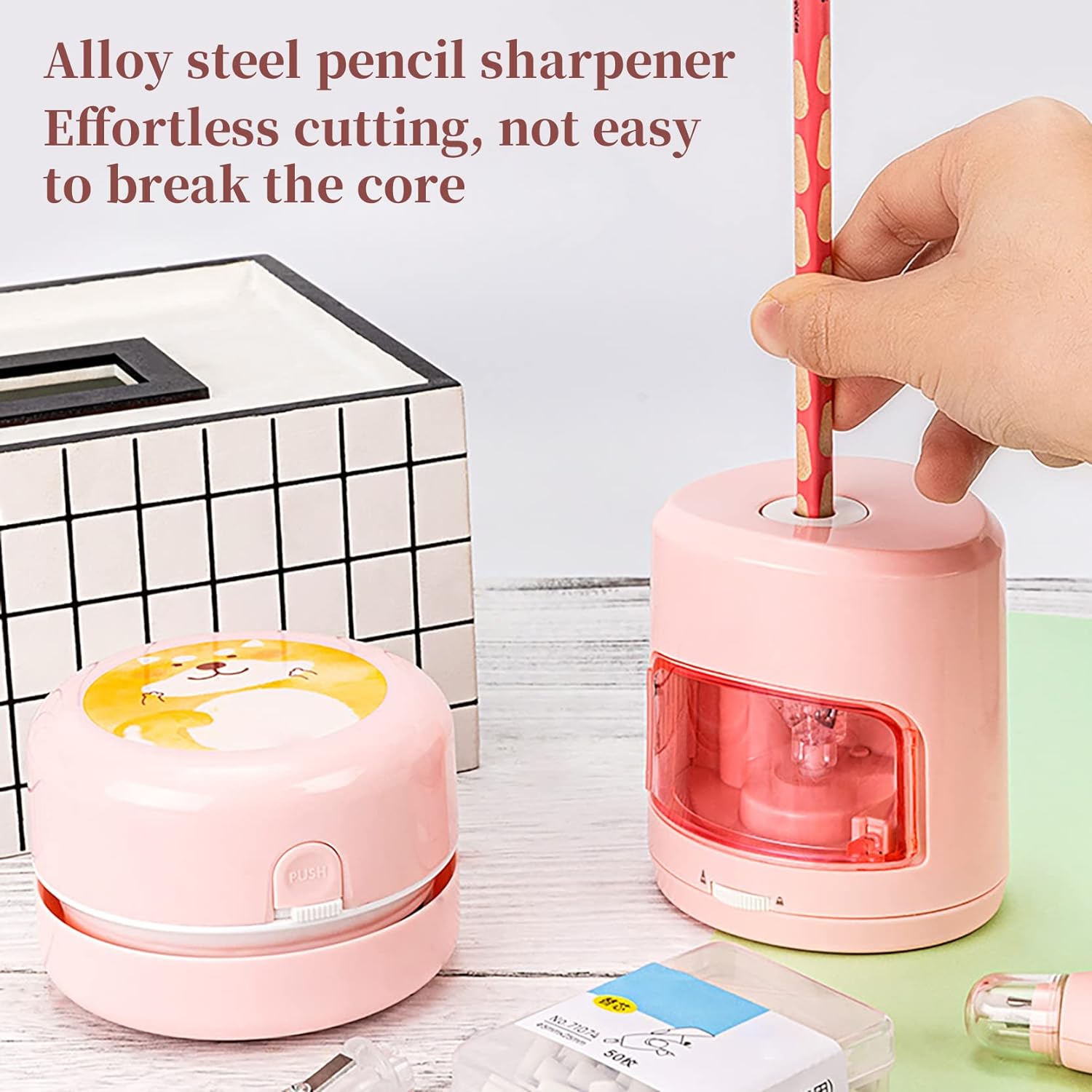 DELI Electric Stationery Gift Set Pencil Sharpener Eraser Desktop Vacuum