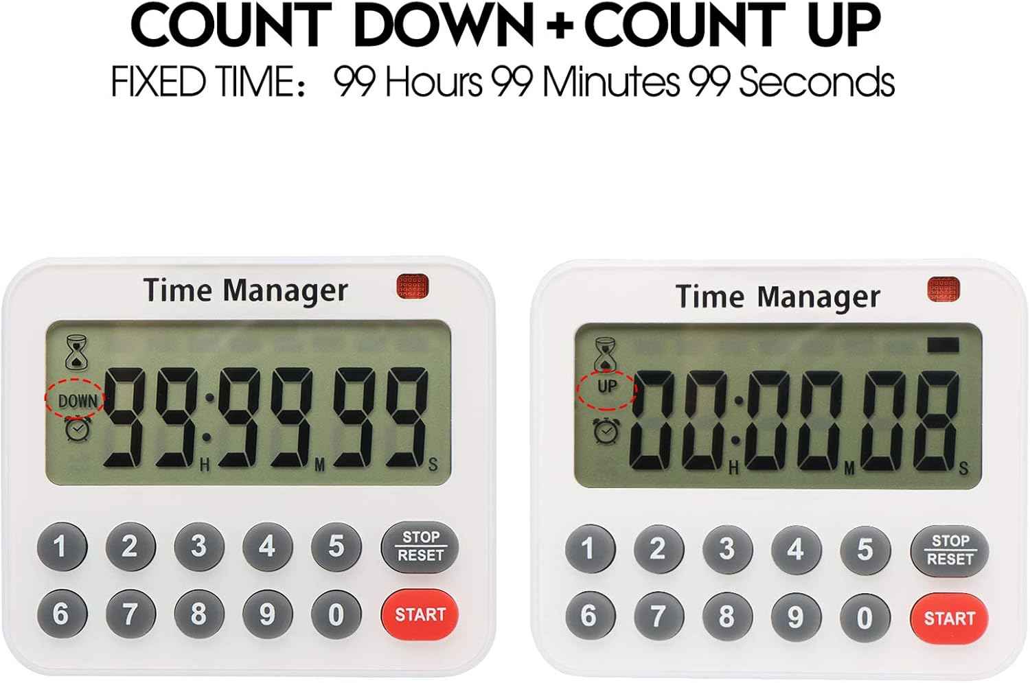 PURSUN Digital Kitchen Timer 10 Key for Cooking,Exercise,Games