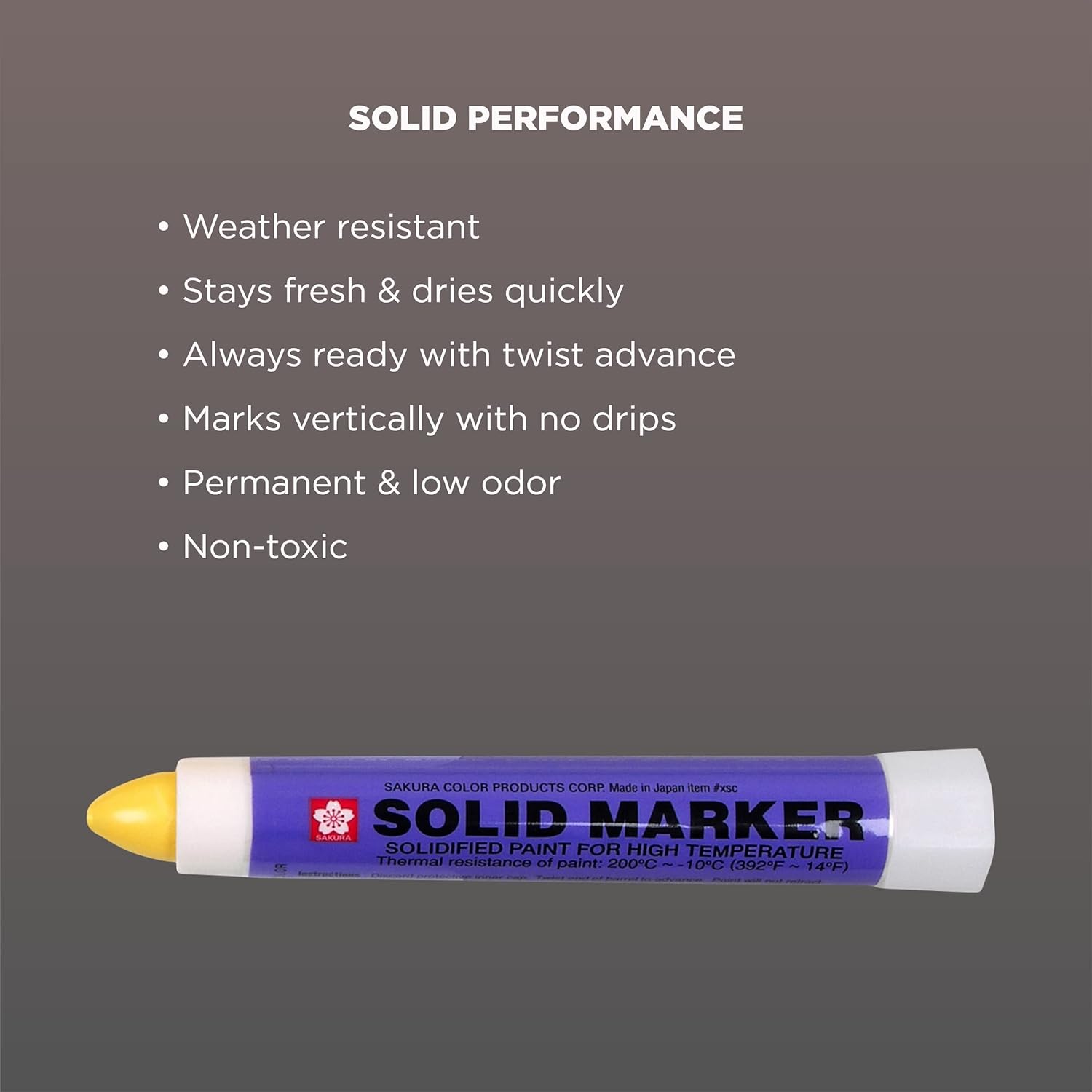 SAKURA Solid Marker,Permanent Marker Paint Pens,12 Pack,Yellow