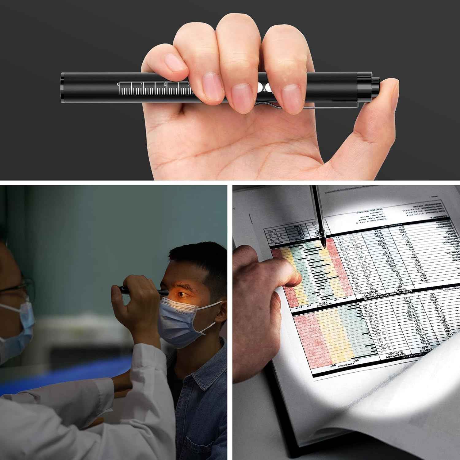 Rechargeable LED Medical Pen Lights for Nurse 2 Pack