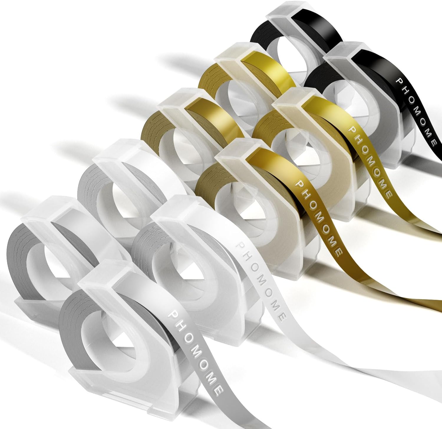 Phomemo Plastic 9mm Embossing Tapes for Dymo Label Maker Gold