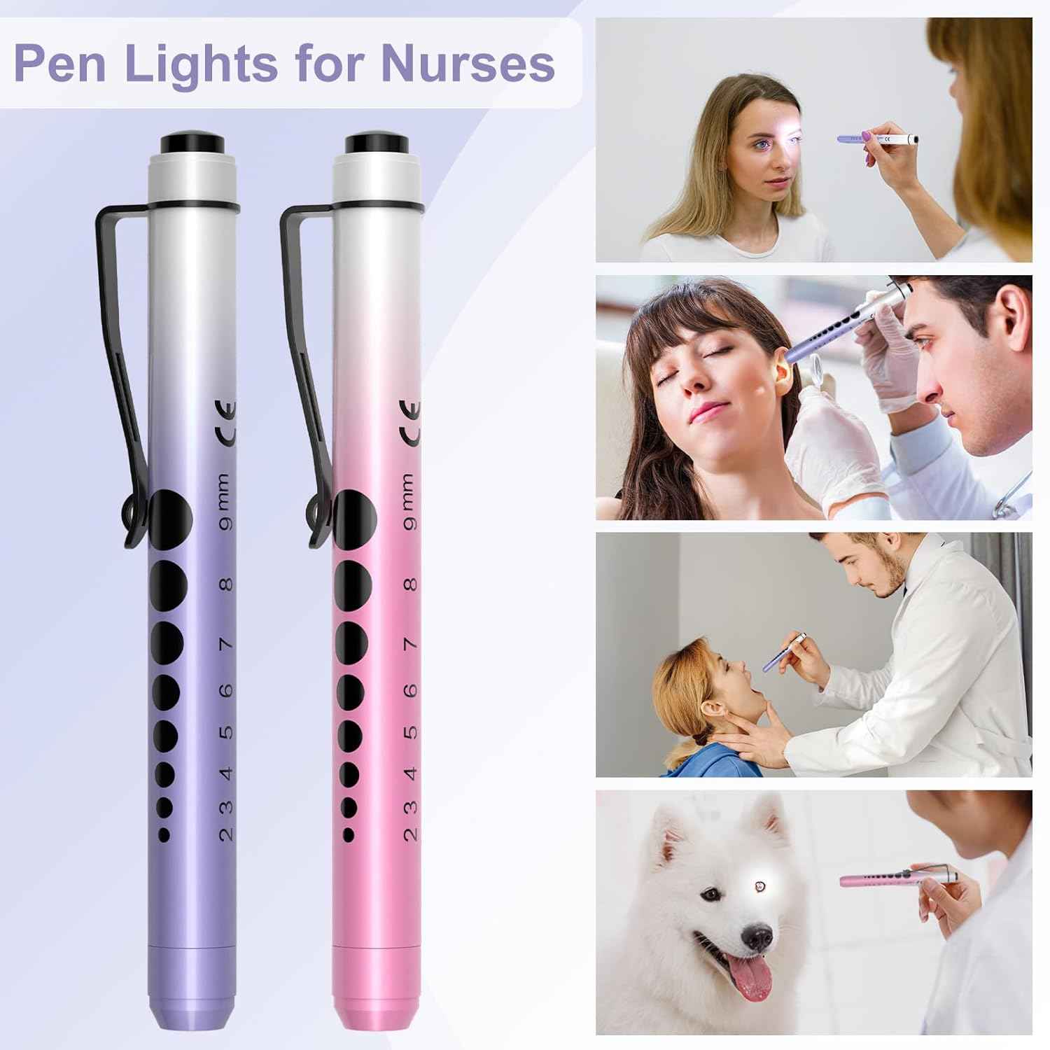 Pen Lights with Pupil Gauge LED Penlight for Nurse Doctor 4 Pack