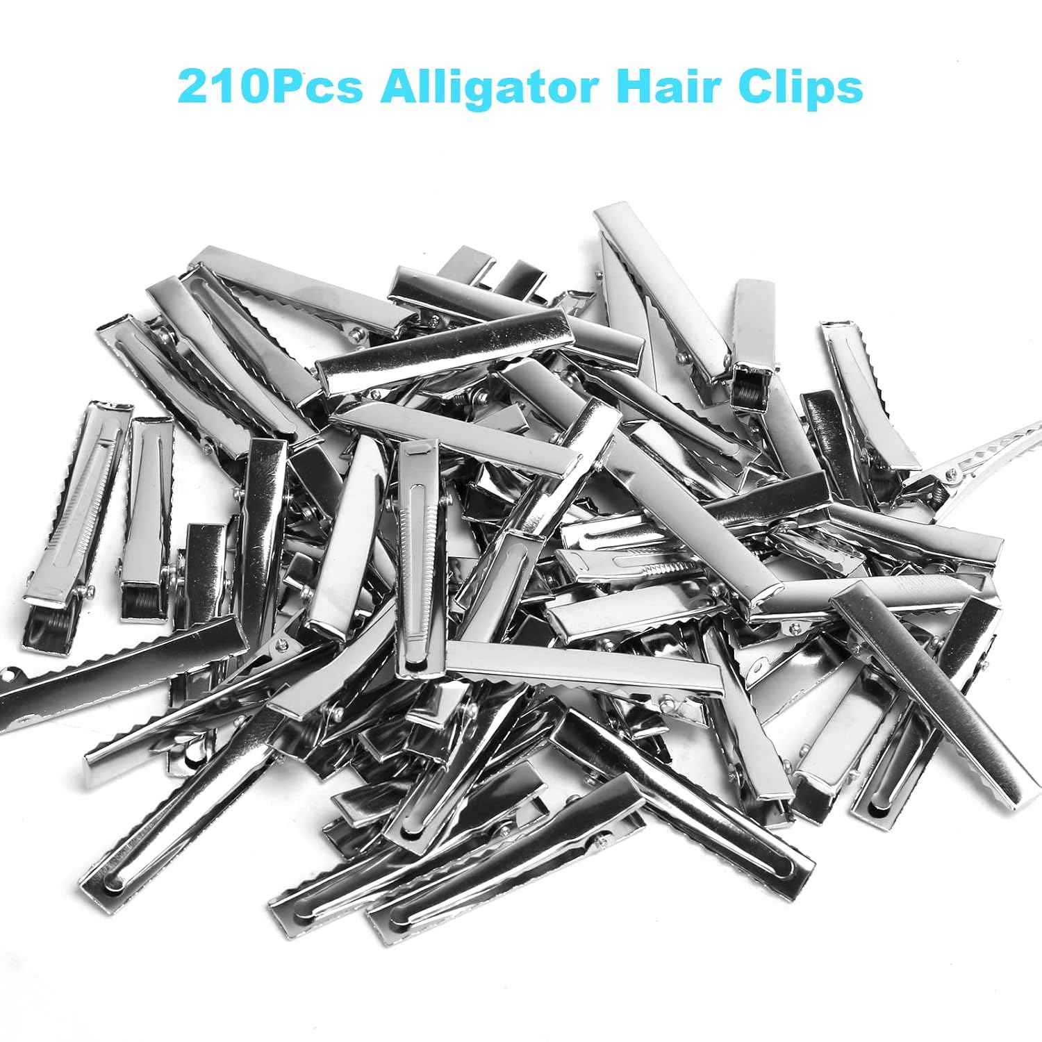 Pile of 210 silver single-prong metal clips, alligator-style teeth