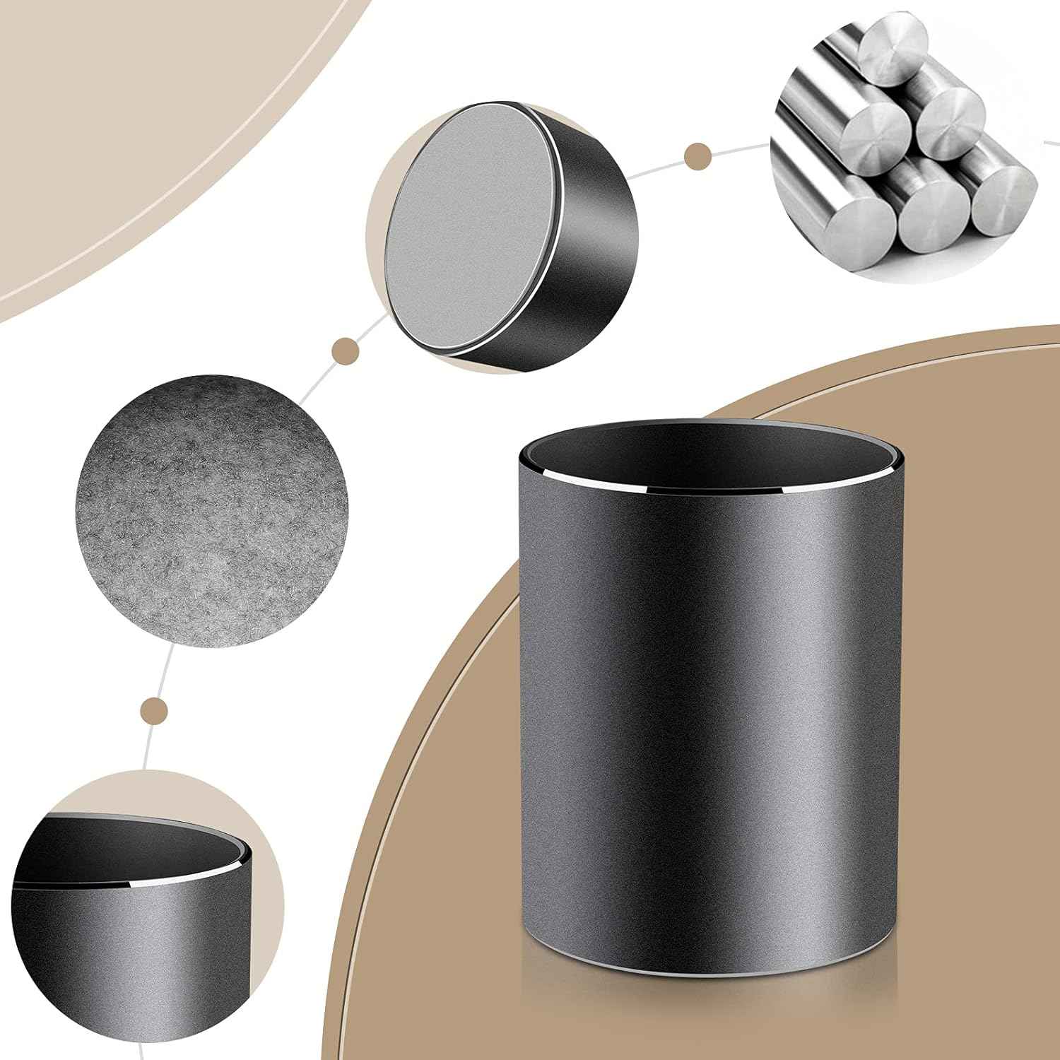 Aluminum Metal Pen Holder Desktop Organizer for Home and Office