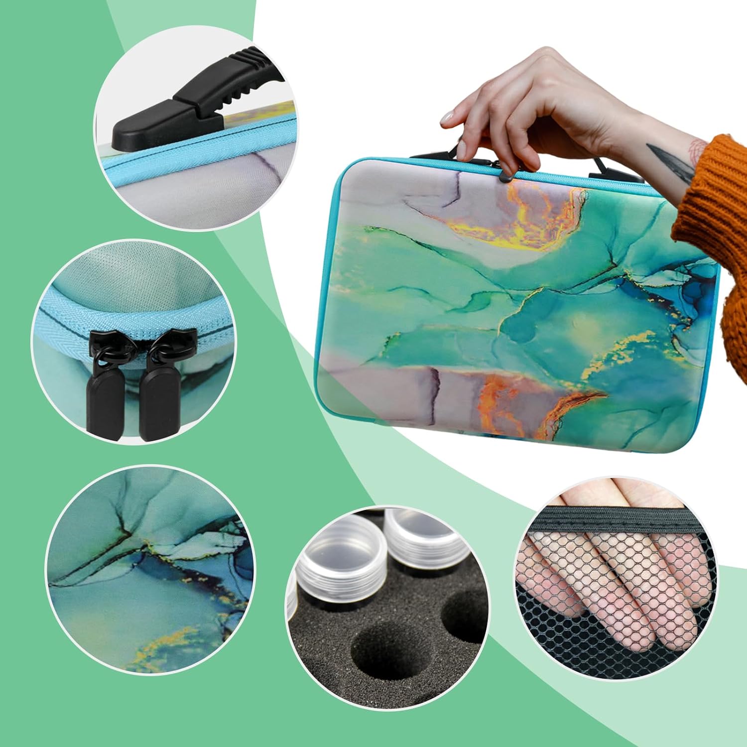 60 Slots Diamond Painting Storage Container,Accessory Kit with Tools