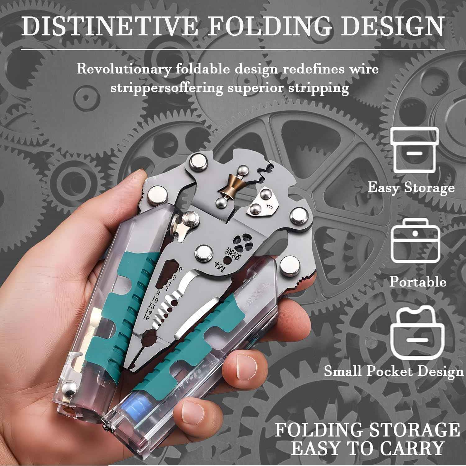 18-in-1 Folding Wire Stripper Pliers Multifunctional Tool
