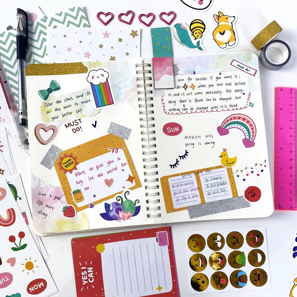 DIY Journal Kit for Girls 8-12 Pink Scrapbook Diary Supplies Set