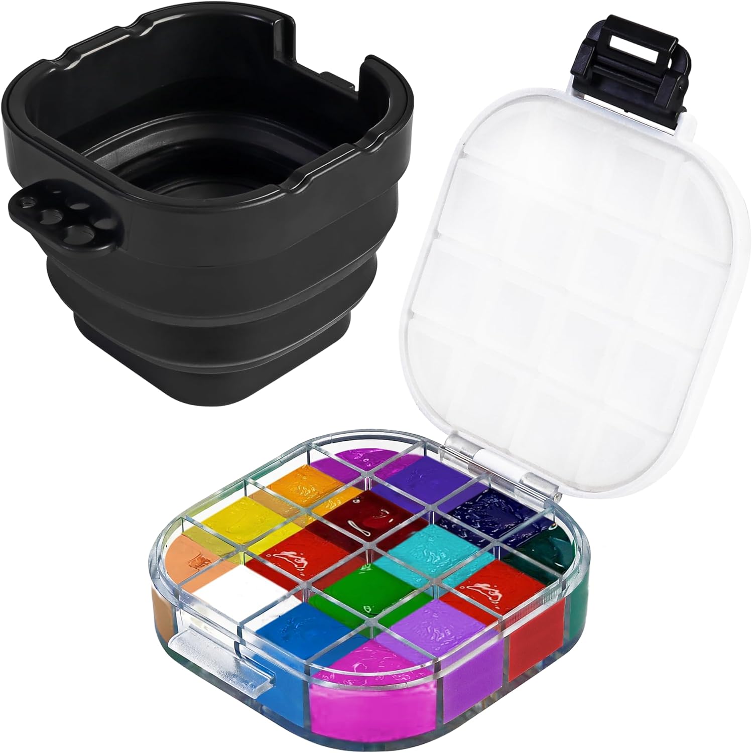 16 Well Airtight Paint Saver Storage Palette Box with Lid