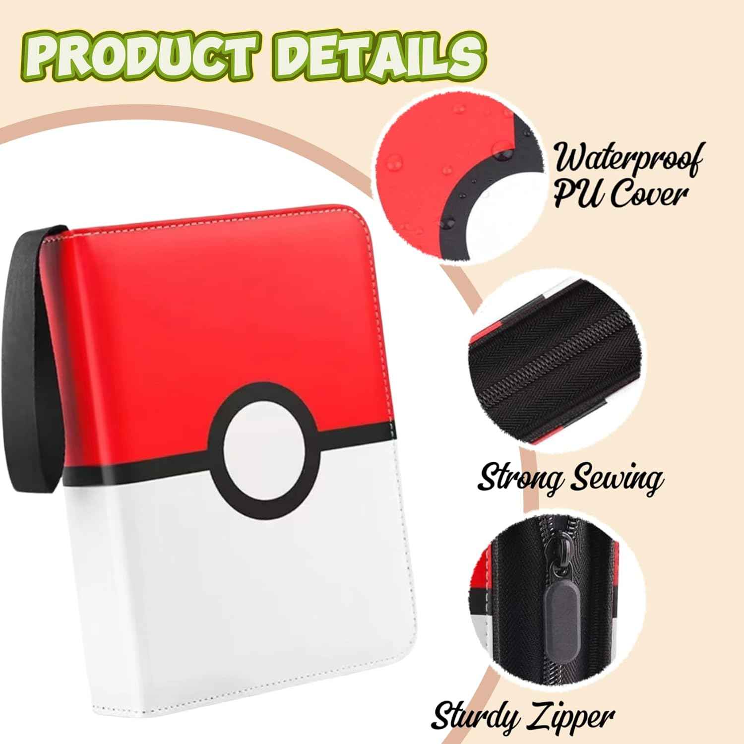 4-Pocket Trading Card Binder Album Holds 400 Cards