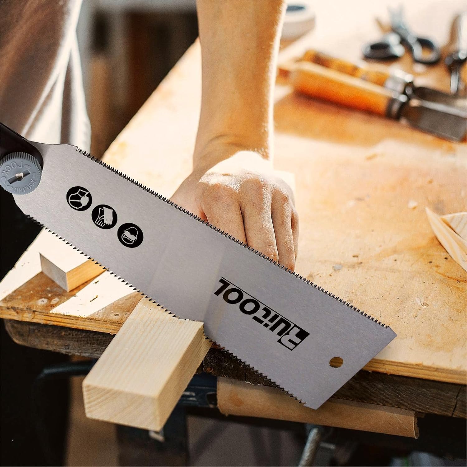 RUITOOL Japanese Pull Hand Saw 10 Inch Double Edge for Woodworking