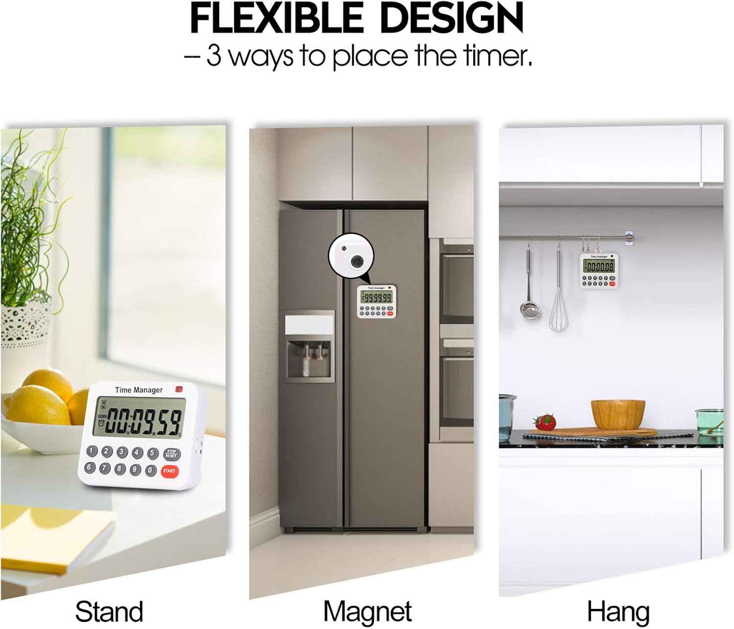 PURSUN Digital Kitchen Timer 10 Key for Cooking,Exercise,Games