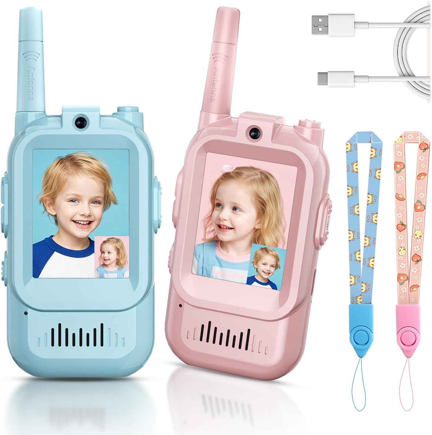 Video Walkie Talkies for Kids, Handheld 2 Pack