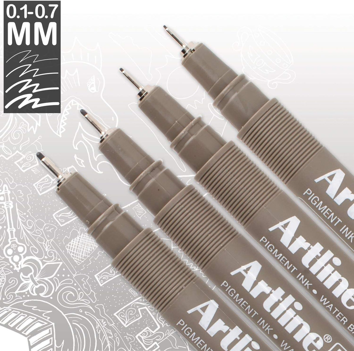 Pen System.drawing Artline Drawing System Pens, 0.1, 0.3, 0.5, 0.7 mm ,4 Pack