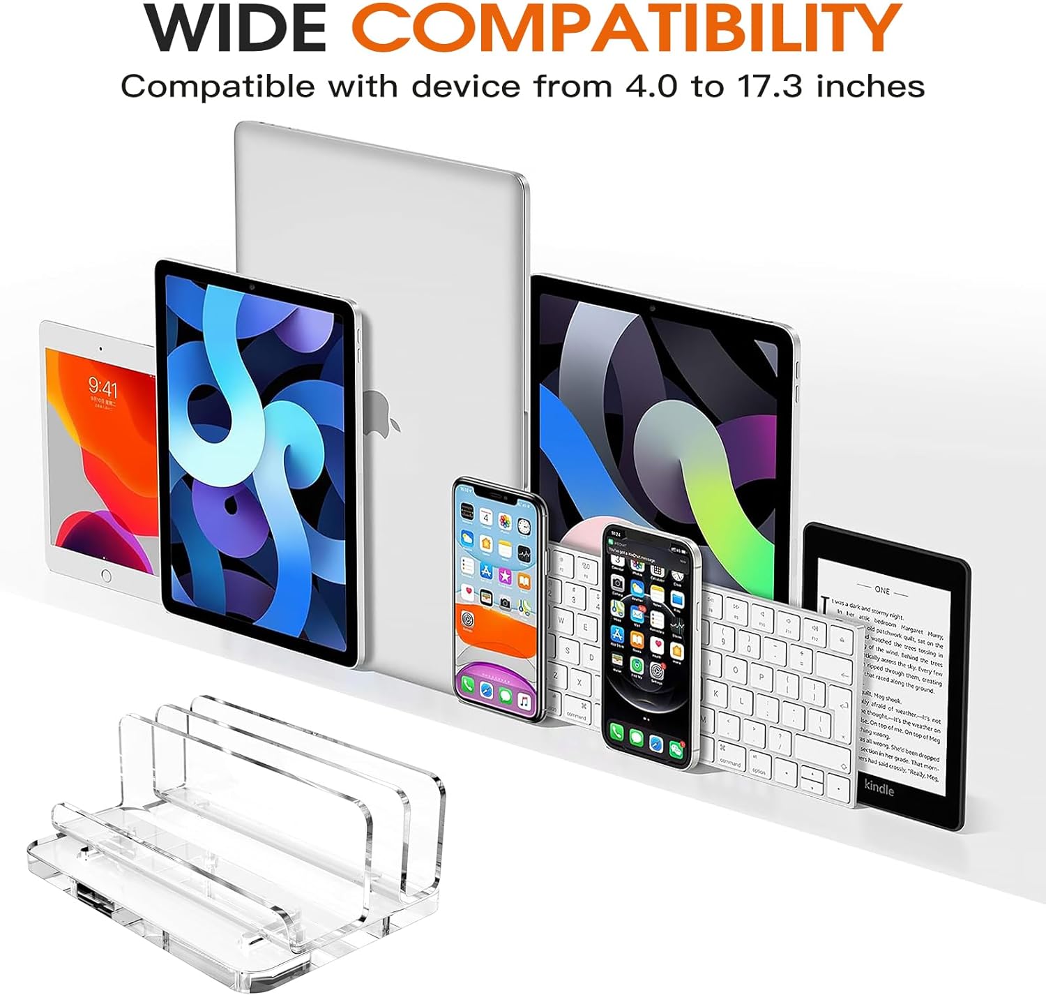 3 IN 1 Acrylic Vertical Laptop Stand