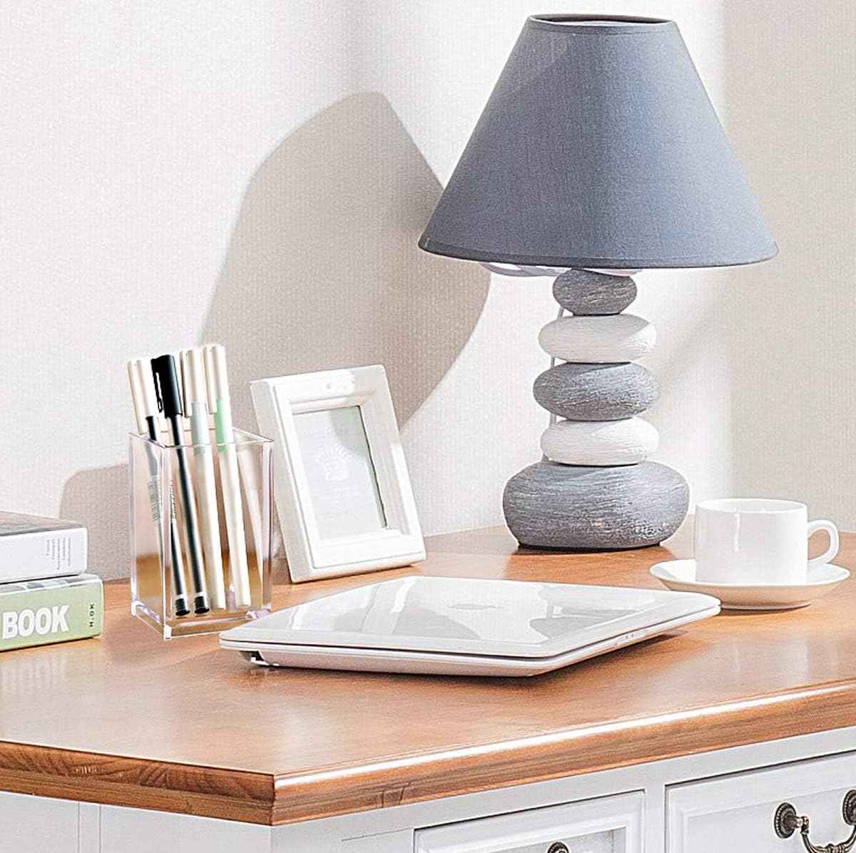 2 Pack Clear Acrylic Pencil Pen Holder Desktop Stationery Organizer