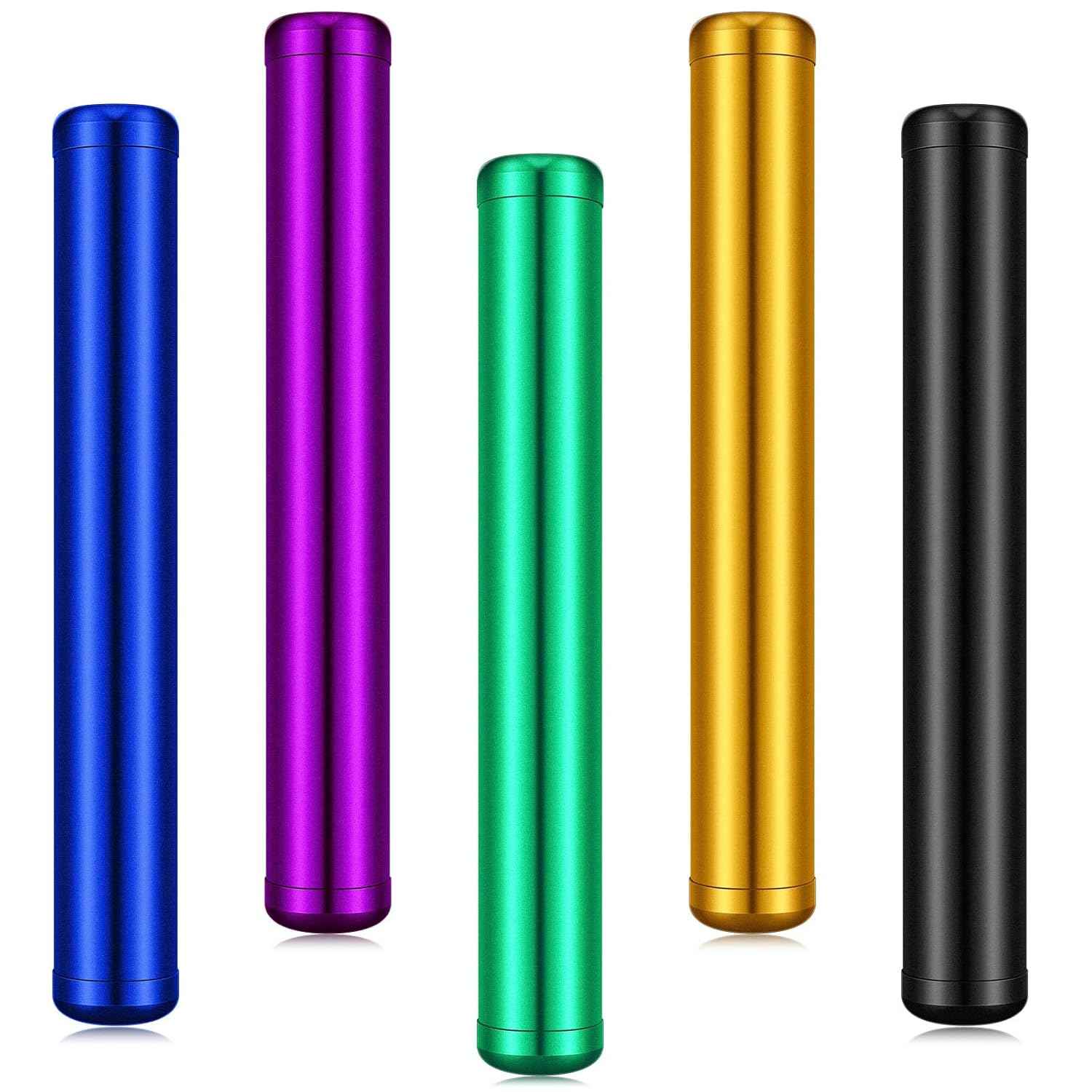 Small Metal Aluminum Waterproof Metal Tube Case 5 Color Pack
