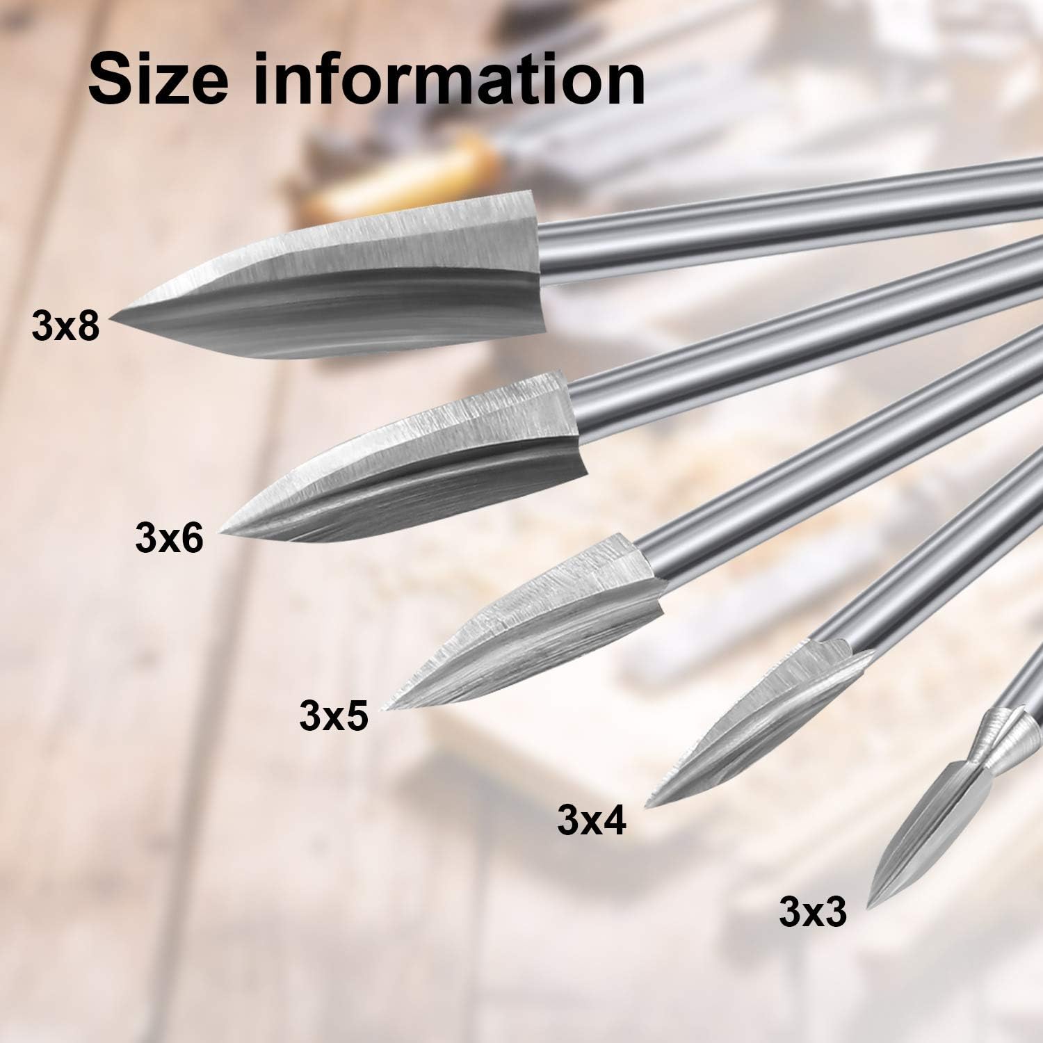 10Pcs Wood Carving Drill Bits