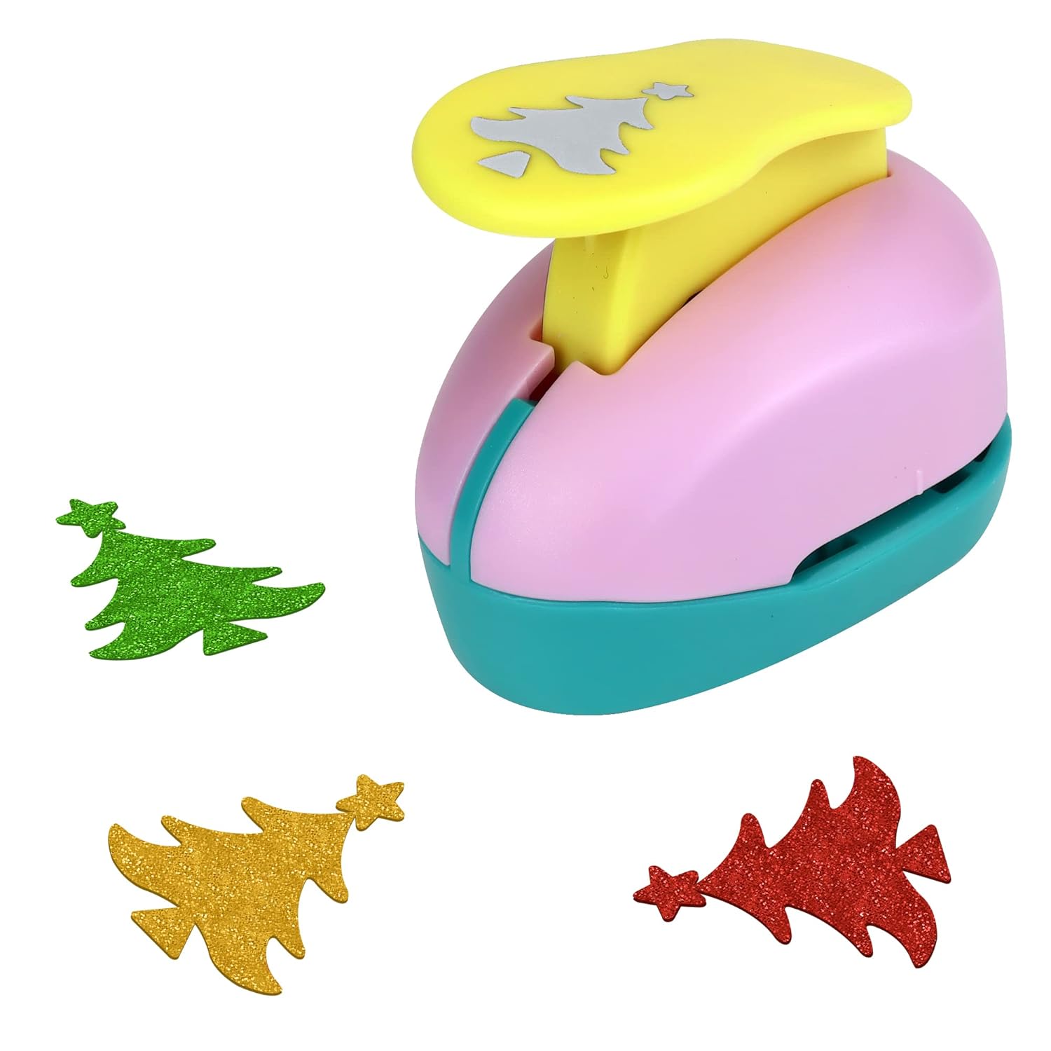 3Pcs 1 Inch Paper Punches with Christmas Tree Snowflakes Craft Hole Shapes