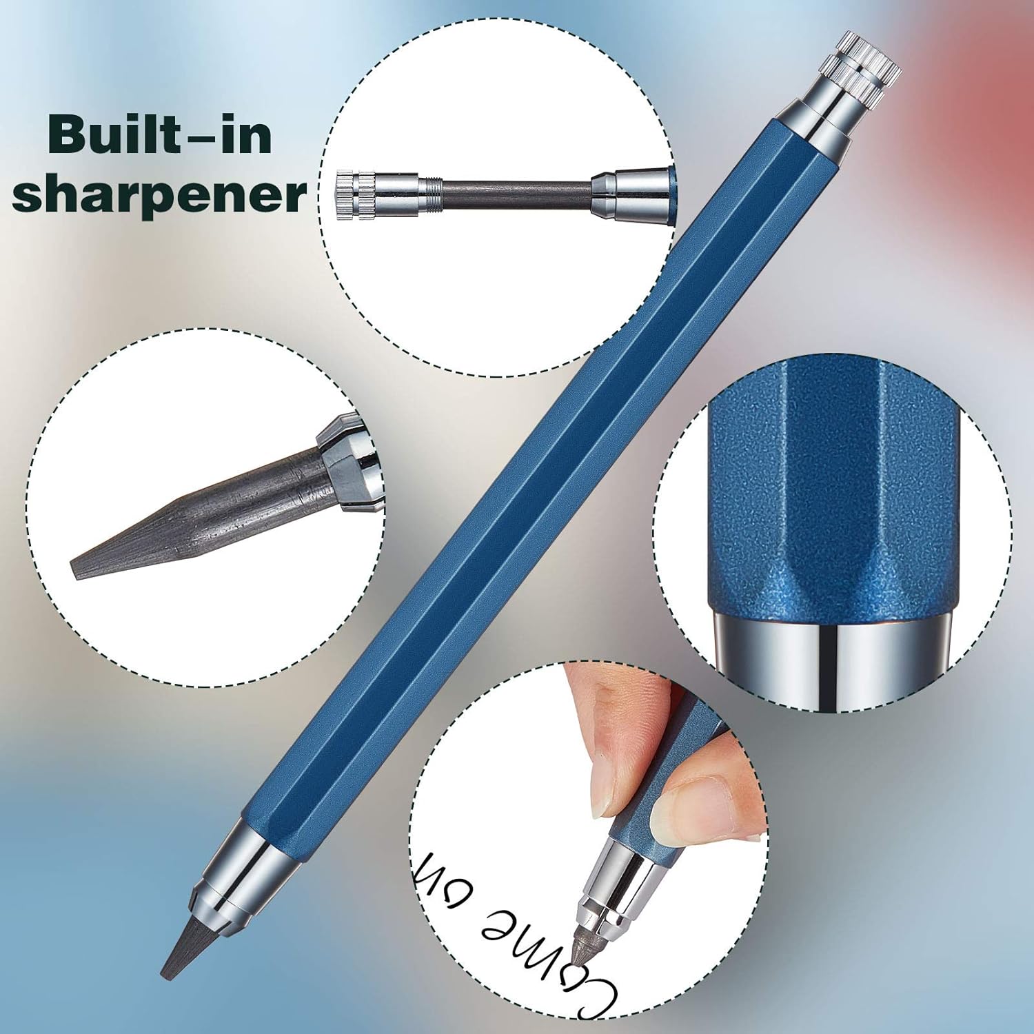 4 Color 5.6mm Mechanical Graphite Pencil with 4 Lead Refills