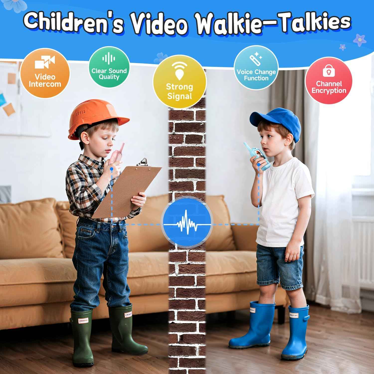 Video Walkie Talkies for Kids, Handheld 2 Pack