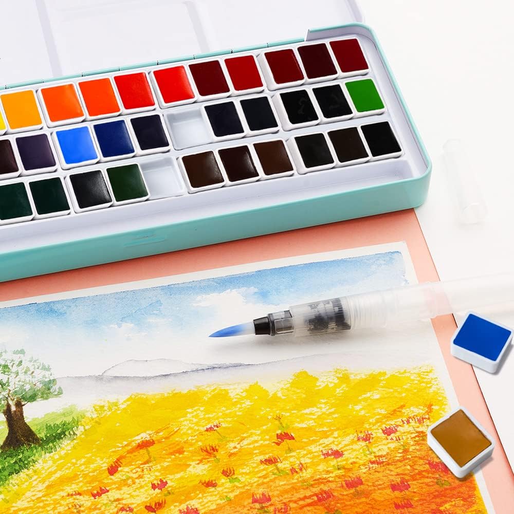 Meiliang Watercolor Paint Set,36 Vivid Colors,with Watercolor Brush