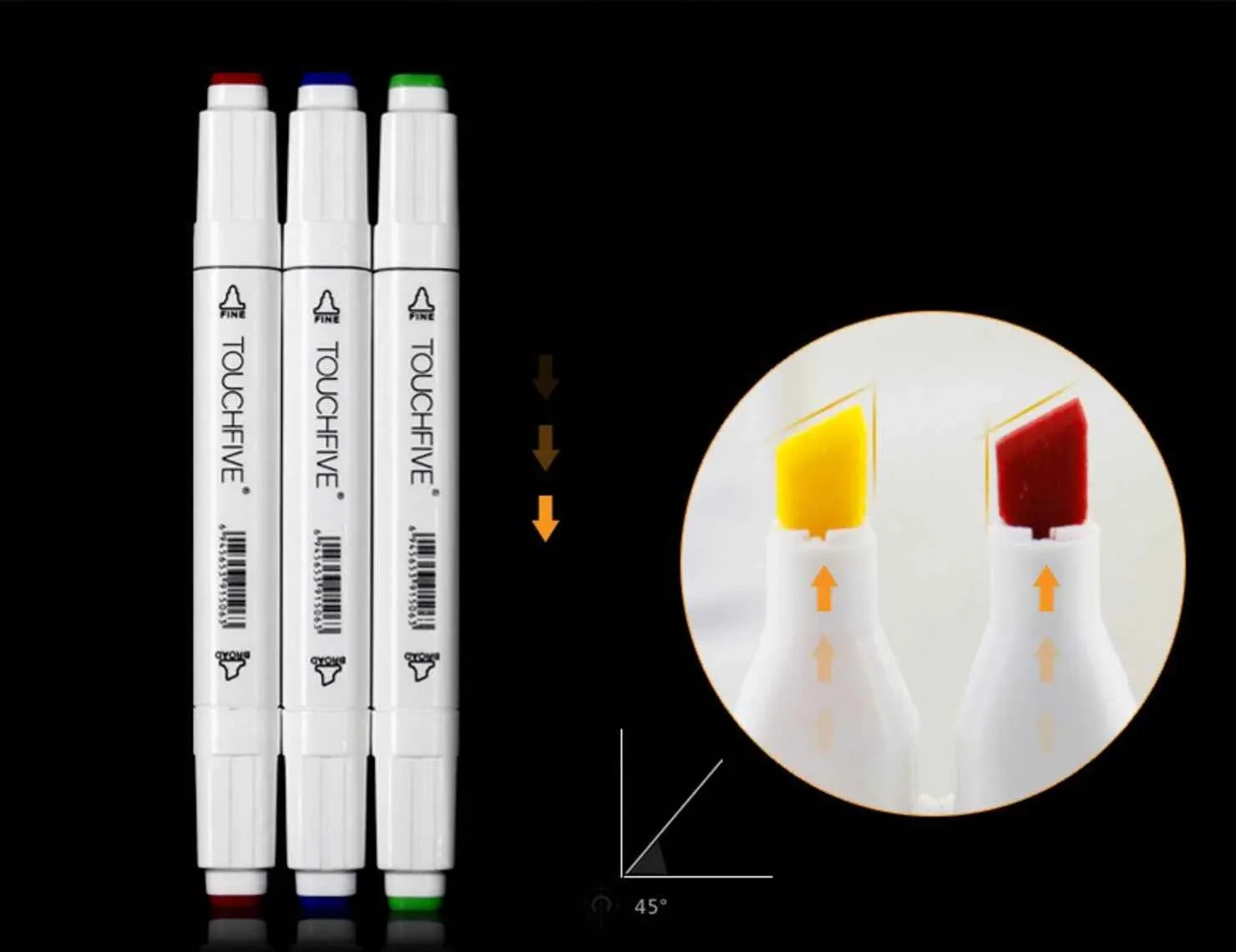 TouchFive Twin Markers 80 Color Animation Design Set