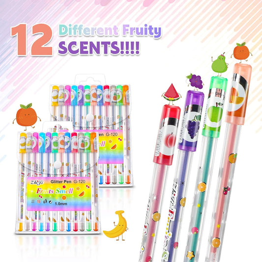 144Pcs Scented Glitter Gel Pens Multicolor Fun Pens