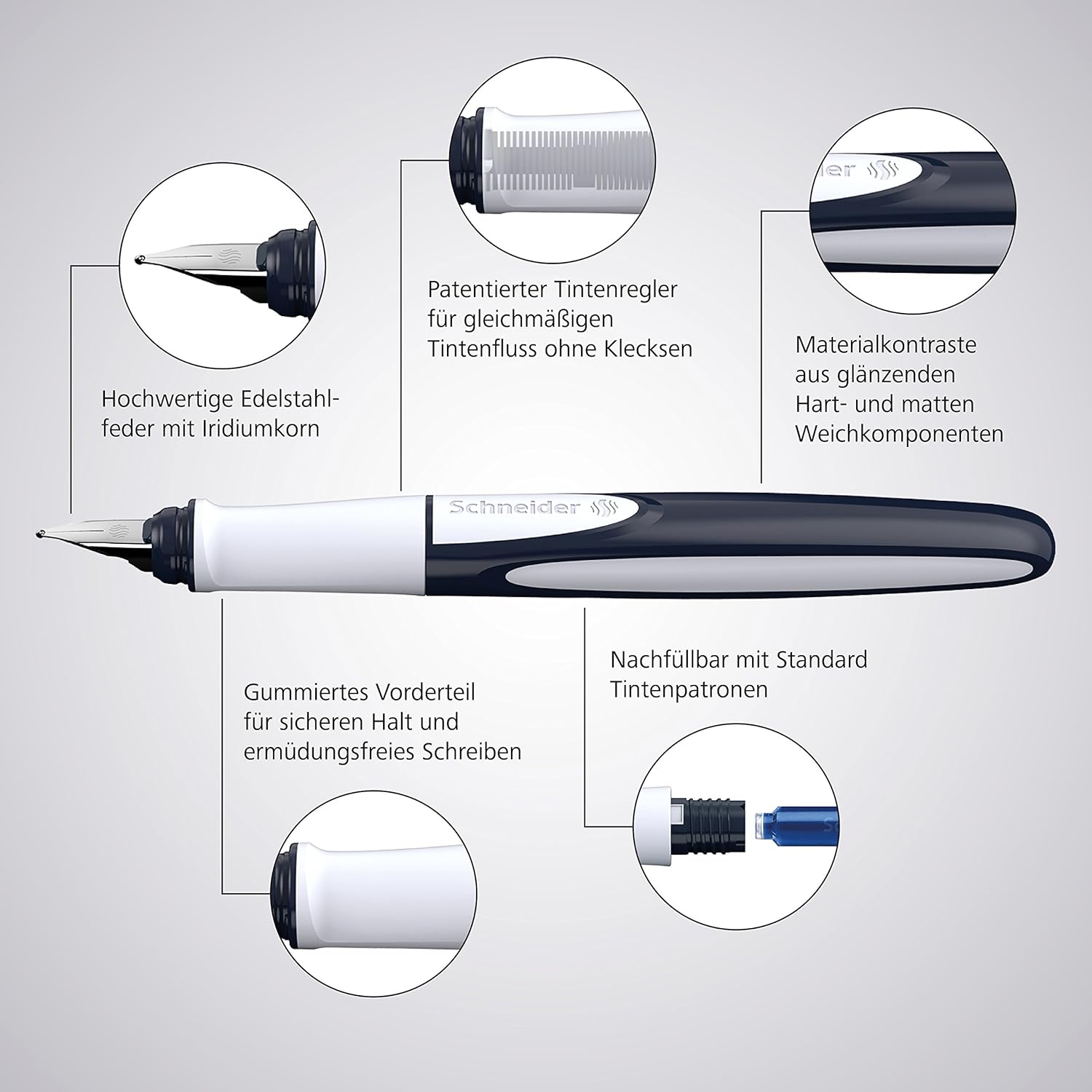 Schneider Ray Fountain Rollerball Pen Set