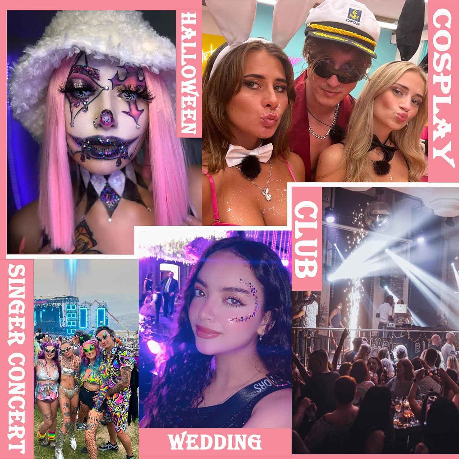 6 Color Face Body Party Glitter Gel 50ml