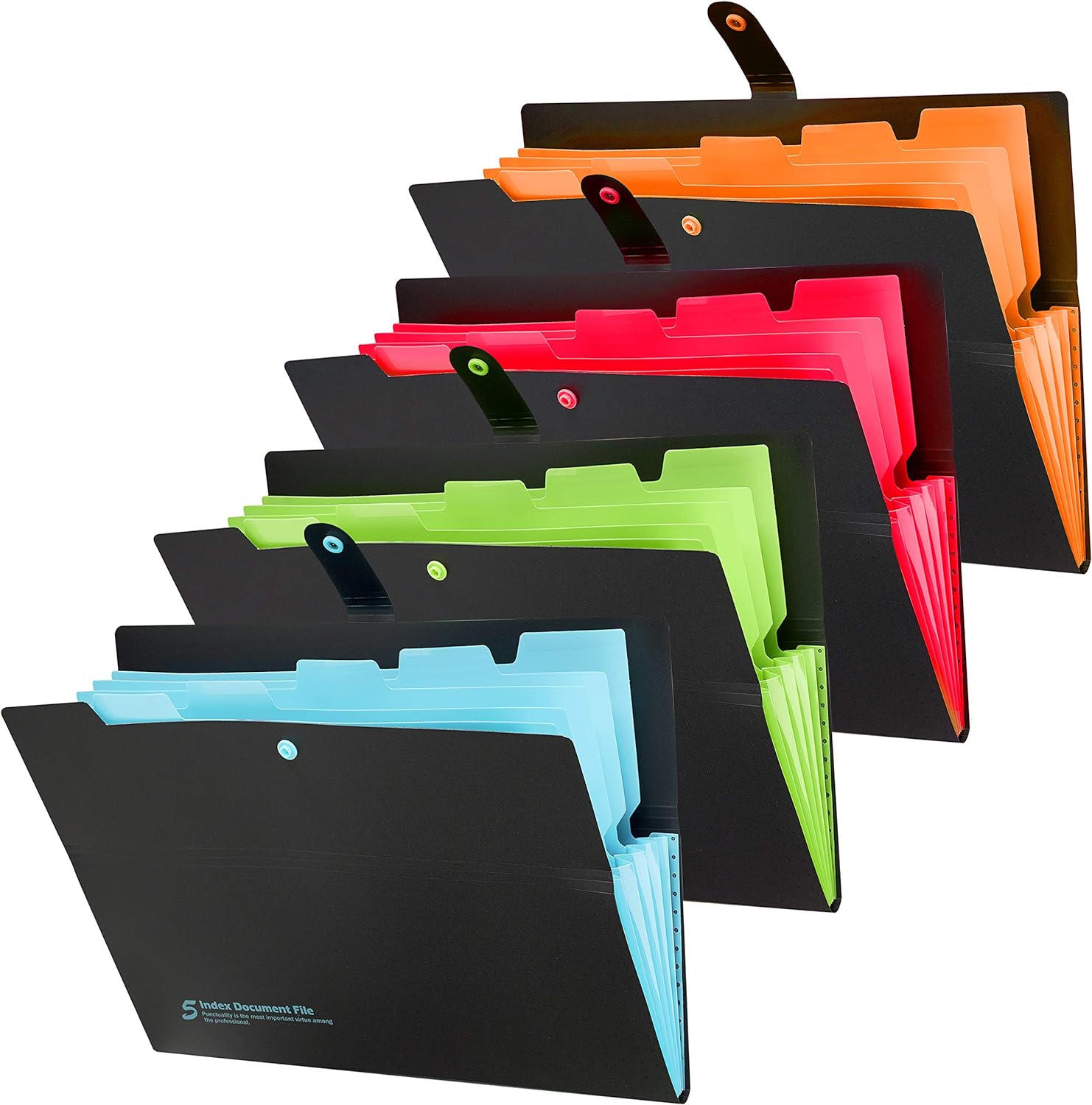 4 Pack Expanding File Folders with 6 Pockets,A4 Letter Size