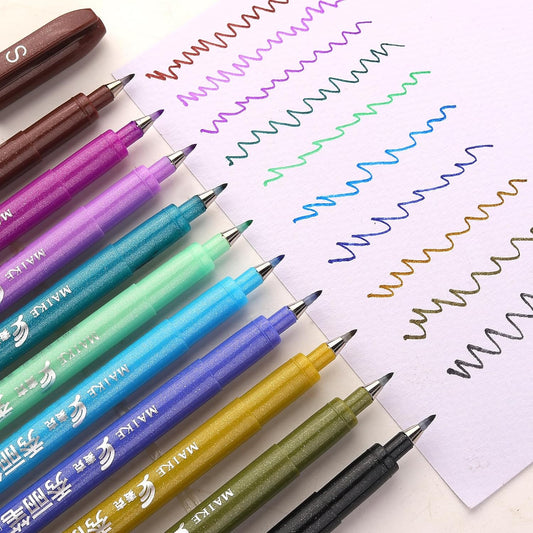 MAIKE Felt Tip Brush Calligraphy Pen 10 Colors