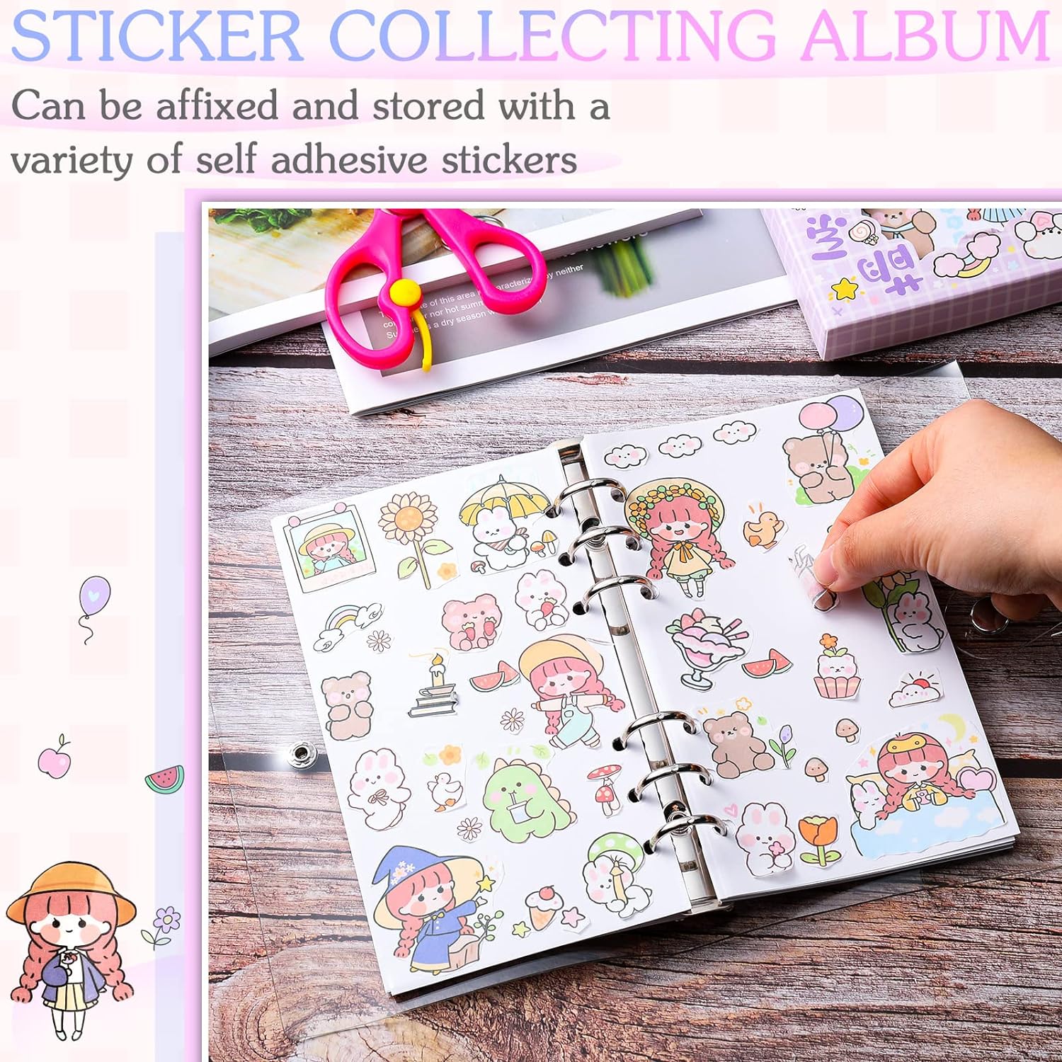 Kids Sticker Collecting Album Book with 40 Sheets PVC Shell A5/A6