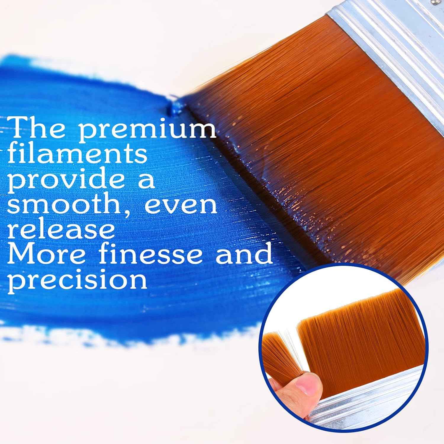 7 Size Artist Wide Flat Paint Brushes Set