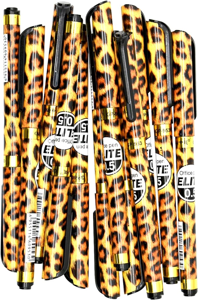 12PCS Leopard Print Gel Pens