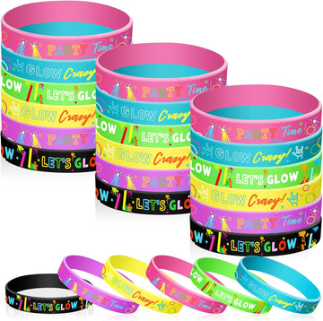 36PCS Glow in The Dark Bracelets Neon Party Favors Wristband Silicone