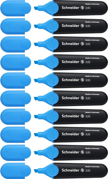 Schneider Job Highlighter,Chisel Tip,Blue Ink,10 Pack