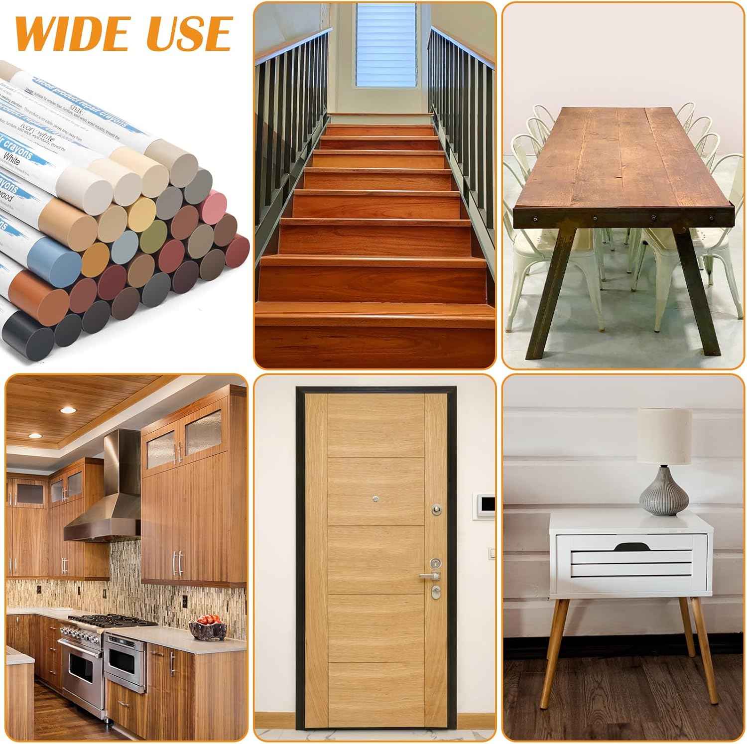 30 Color Wood Filler Sticks Putty Wax Crayons for Furniture Repair