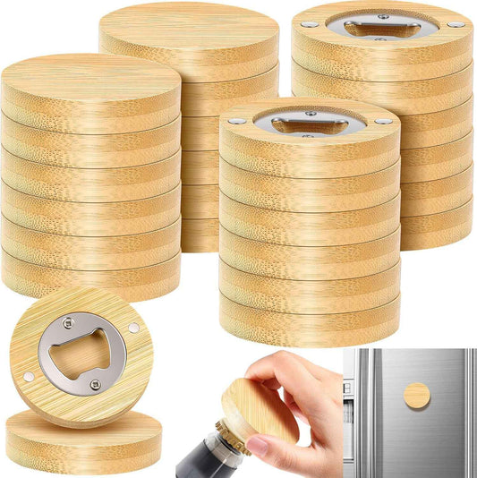 2.5 inch Bamboo Wodden Magnetic Bottle Opener 24pcs