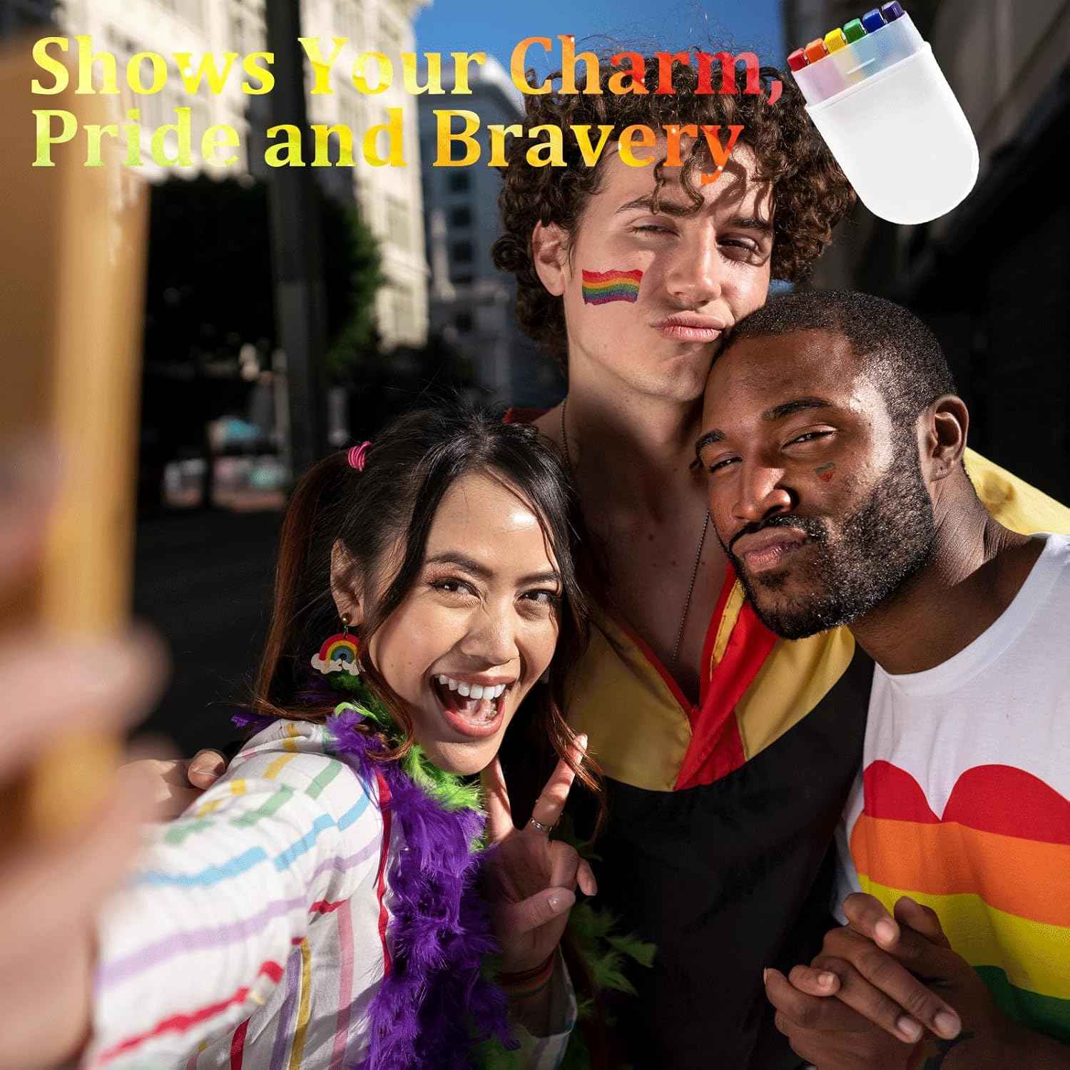 6Pcs Pride Rainbow Face Body Paint Kit Crayon