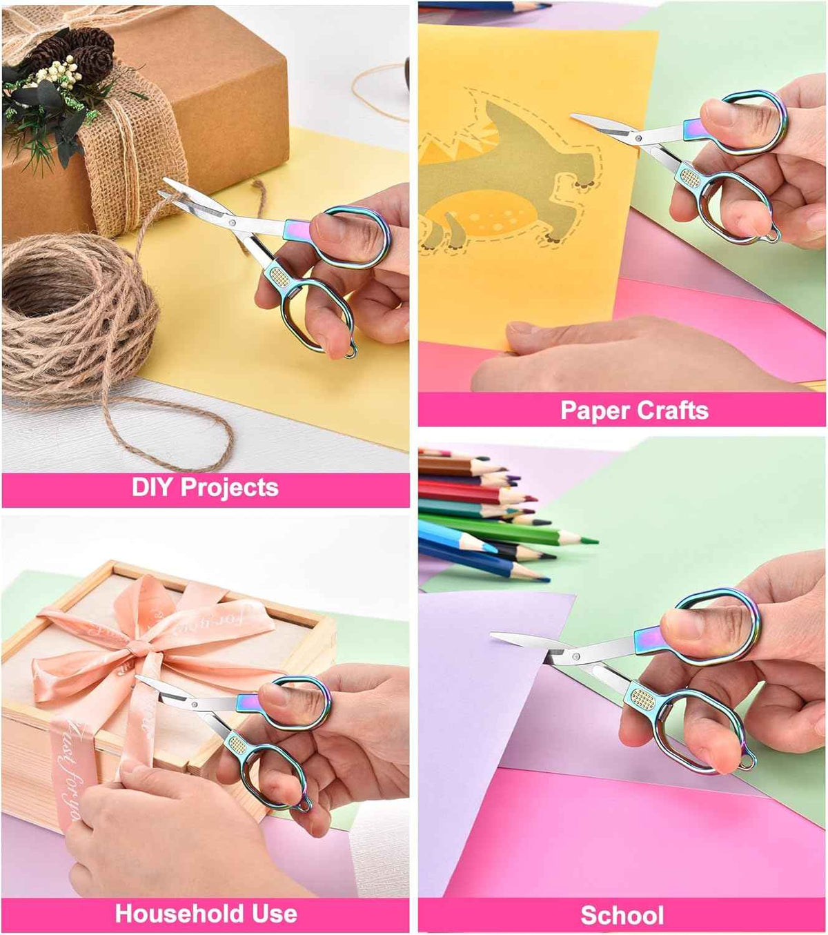 Mini Paper Scissors Mini Folding Travel Scissors 4 Color Pack