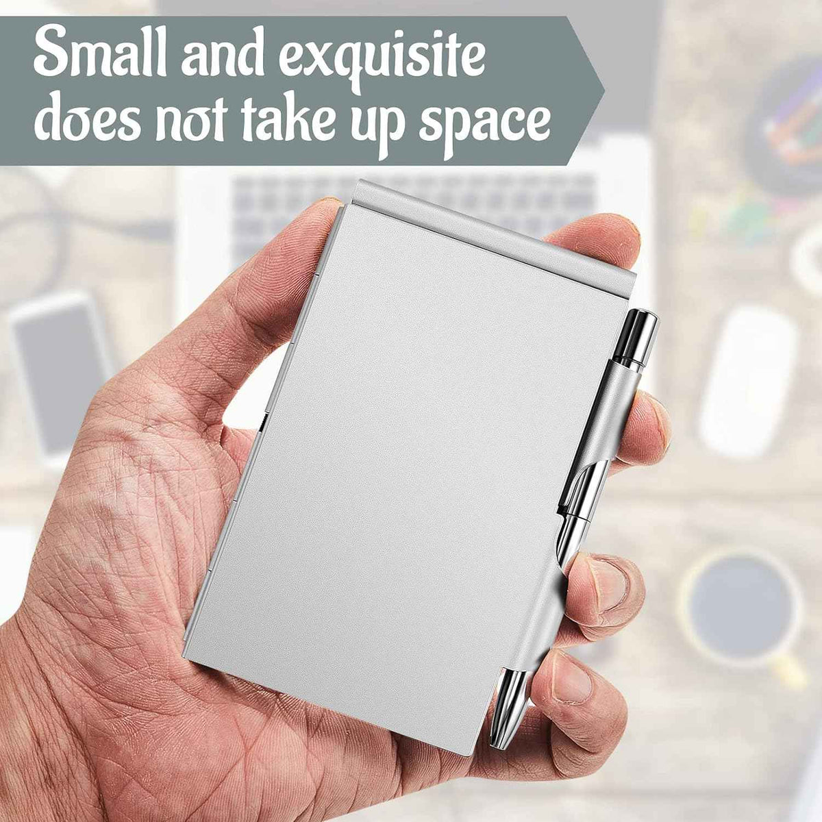 2 Inch Notebook 2 Pieces Metal Pocket Notebook with Pen and Refillable Paper